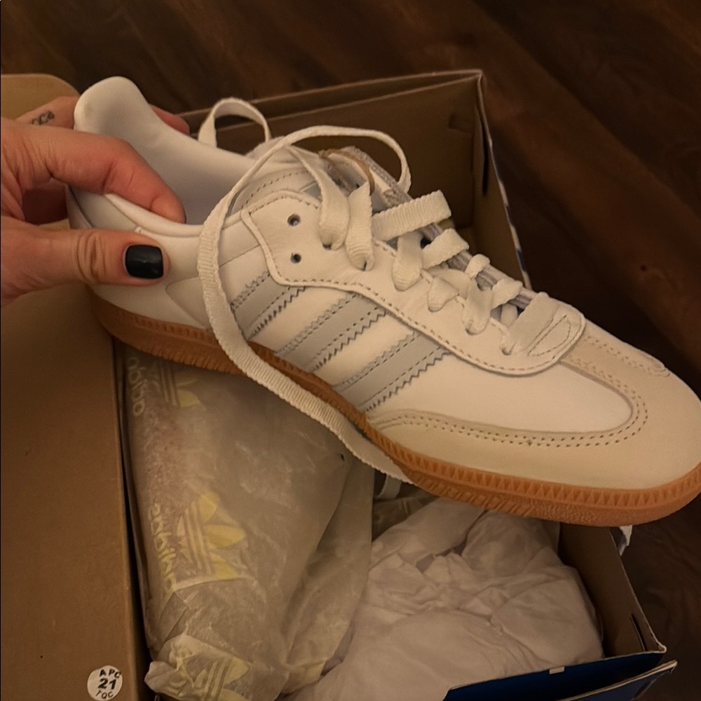 Adidas White and Tan Women's Sneakers